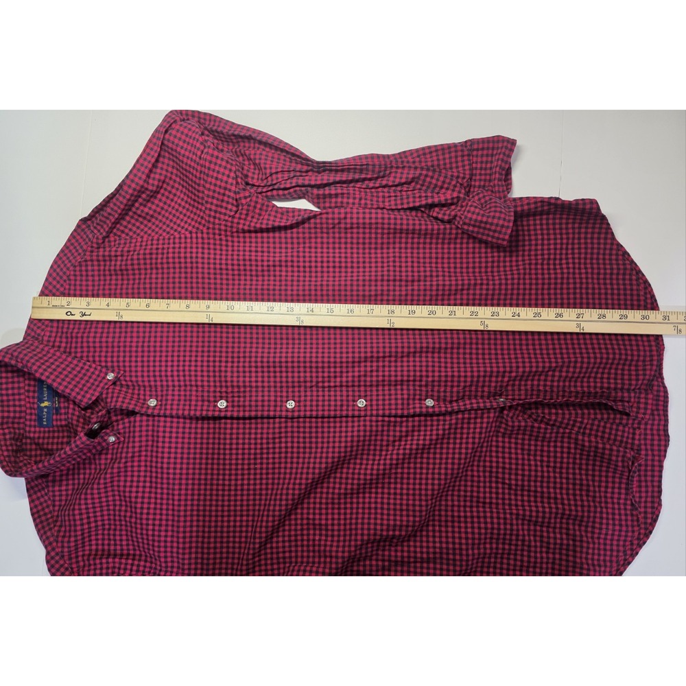 Ralph Lauren Mens Size L Slim‎ Fit Buffalo Plaid Long Sleeve Button Down Shirt - Picture 11 of 12